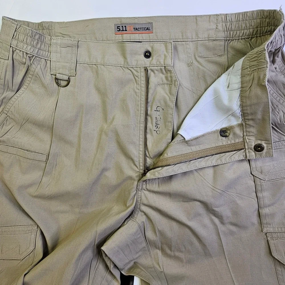 5.11 Tactical Pro Pants Mens 38x34 Khaki Ripstop Cargo Work Trousers 74273-162